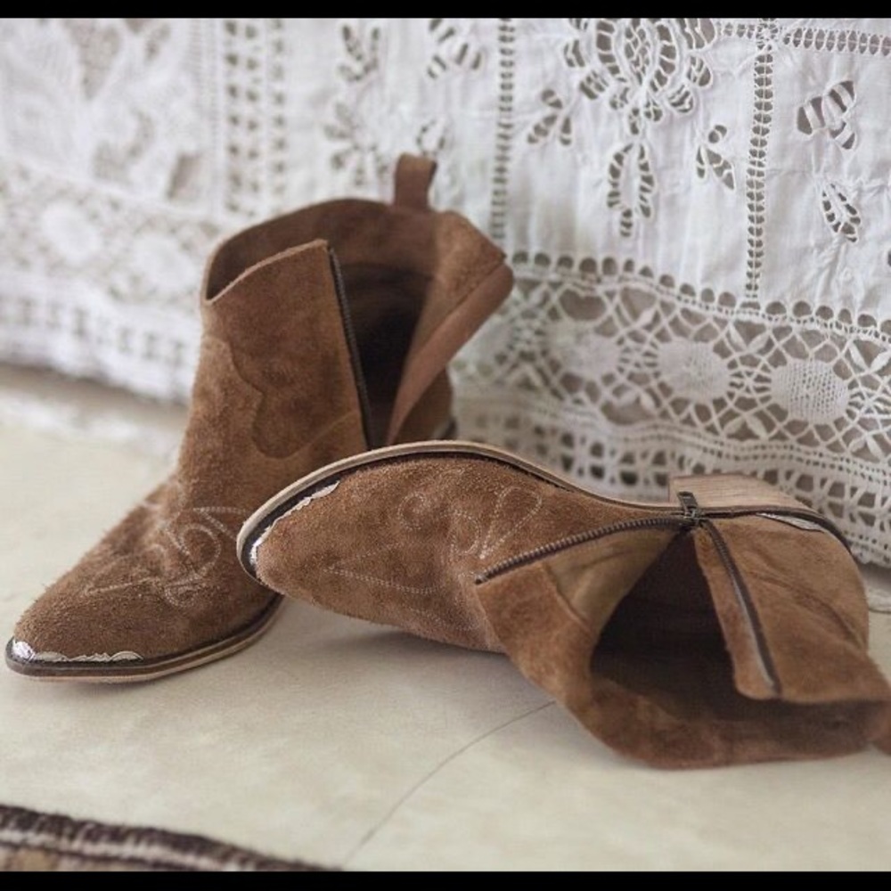 Spell | Cactus Rose Tan Suede Ankle Boots | 39